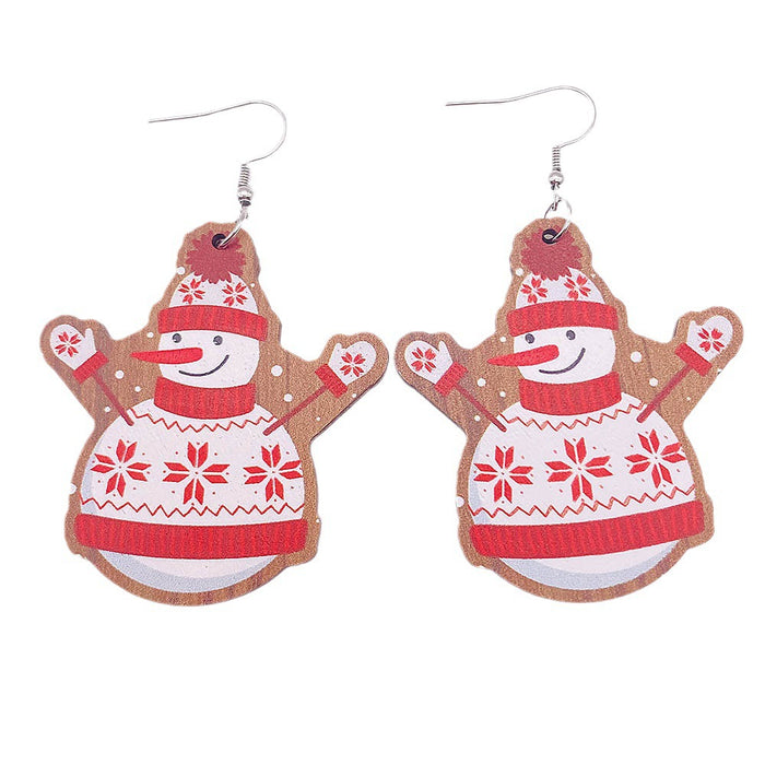 Wholesale  Bell Red Car Water Drop Wooden Earrings Christmas Accessories