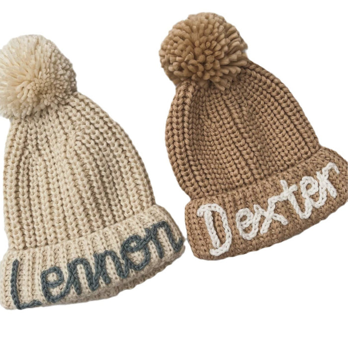 Wholesale Cotton Personalized Hand Embroidery Craft Baby Knitted Fashionhat JDC-FH-Yunj001