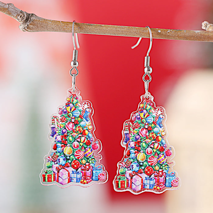 Wholesale Christmas gift box,  candies,  colorful lights,  Christmas tree acrylic earrings