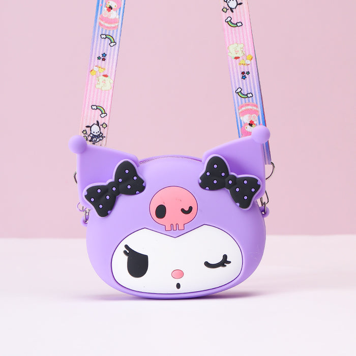 Wholesale Cartoon children's coin purse, three-dimensional silicone crossbody bag, mini cute girl portable bag