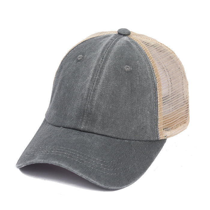Wholesale  spring and summer washed mesh baseball cap breathable casual mesh cap