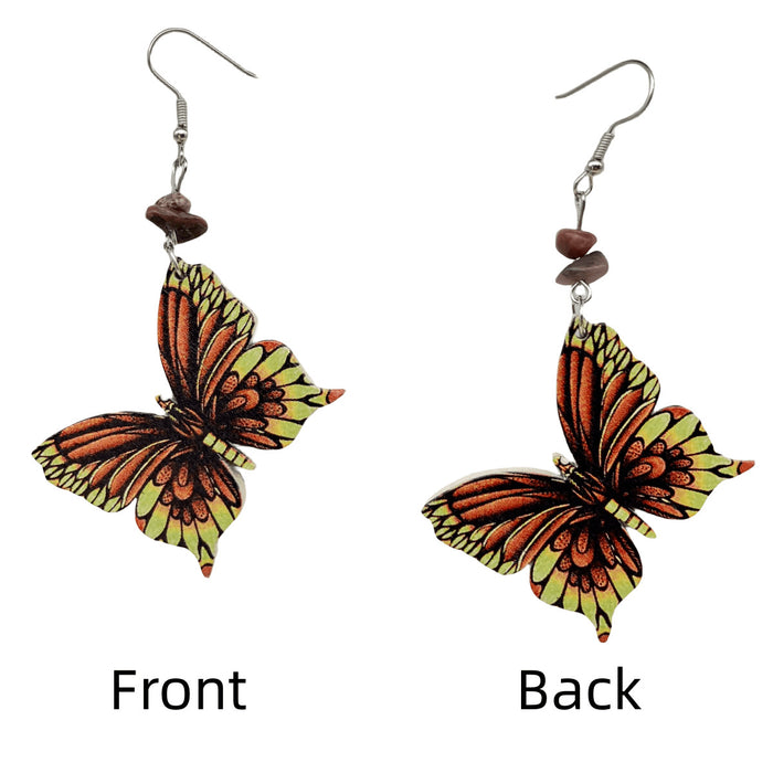Wholesale Wooden Butterfly Earrings JDC-ES-FaX001