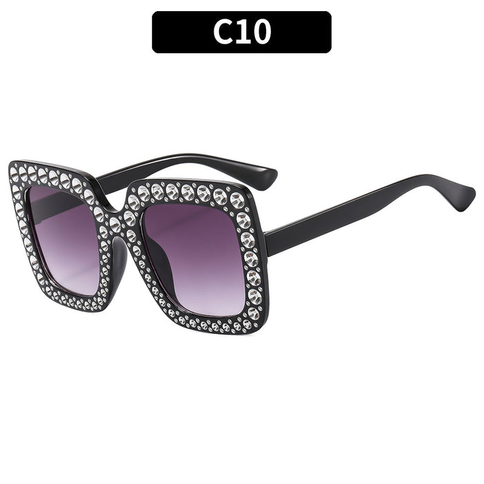 Wholesale Square Rhinestone Disco Sunglasses