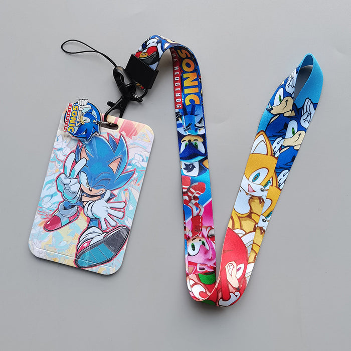 Wholesale 10pcs Students cartoon Lanyard Keychain Card Set