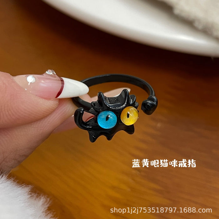 Wholesale Cartoon Drip Oil Opening Ring Personalized Ring