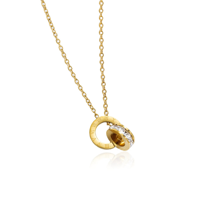 Wholesale titanium steel Roman numeral necklace set