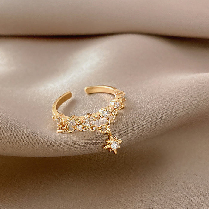 Wholesale star pendant diamond ring personality ring manufacturers