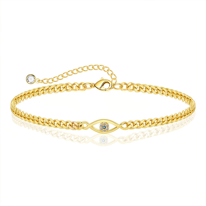 Wholesale Retro Gold Cuban Chain Zircon Bracelet with Light Luxury and High Luxury
