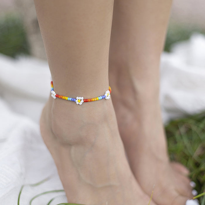 Wholesale Simple and versatile retro ankle chain metal alloy turquoise foot accessory