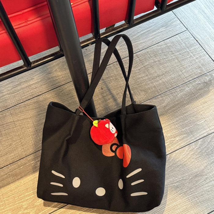 Wholesale Cute canvas bag one shoulder large capacity portable cartoon tote bag thick canvas