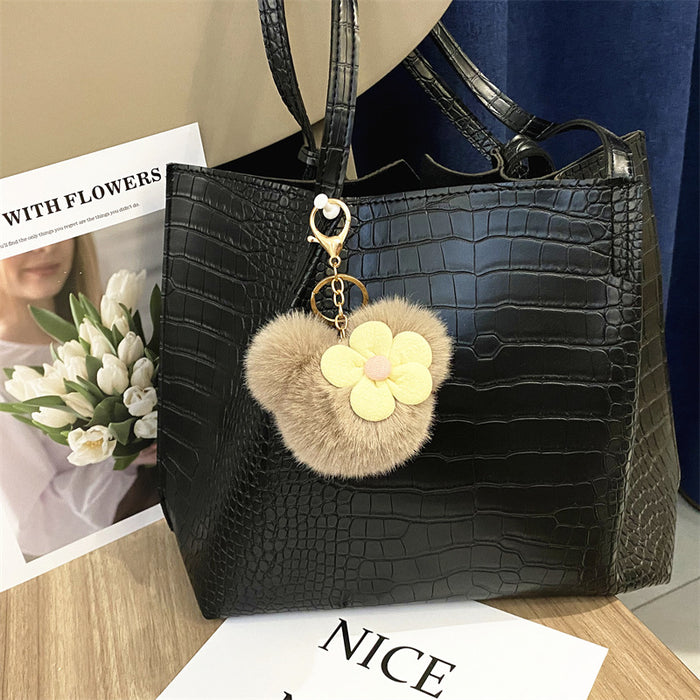 Wholesale Creative Cartoon Head Keychain Cute Plush Bag Pendant Car Key Chain Pendant Accessories Small Gift