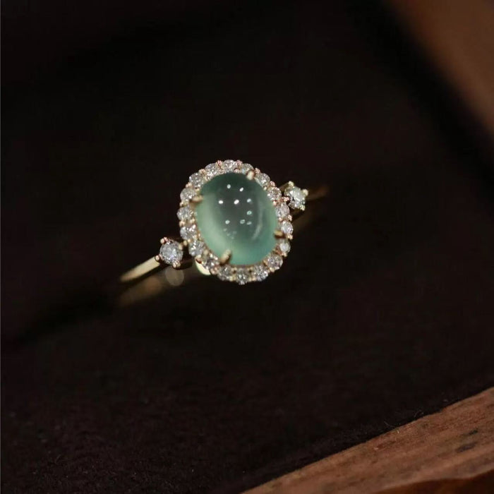 Wholesale  Imitation Green Chalcedony Ring