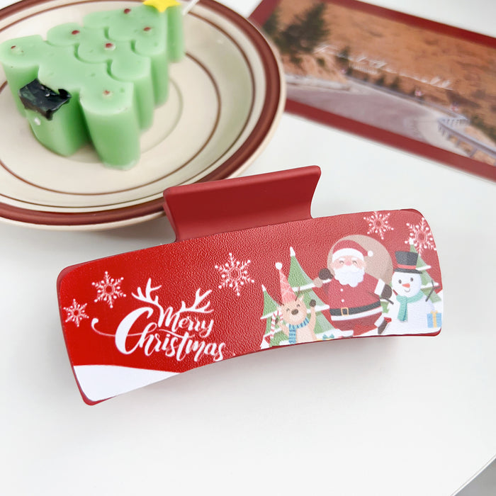 Wholesale Christmas plastic clip patch hair clip dopamine small fresh  atmosphere shark clip hair accessories