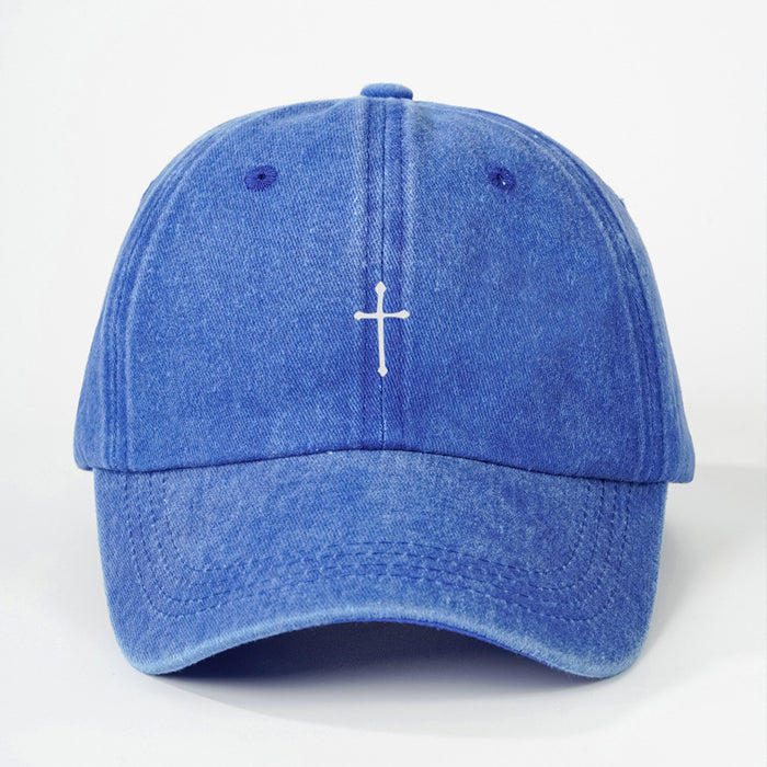 Wholesale Summer Fashion Personality Fashion Versatile Printing Cross Washed Baseball Cap Men's and Women's Duckbill Cap JDC-FH-TQ005