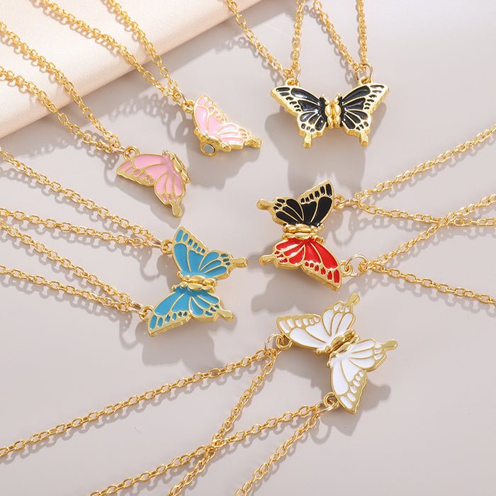 Wholesale Colorful butterfly magnetic necklace, new sweater chain