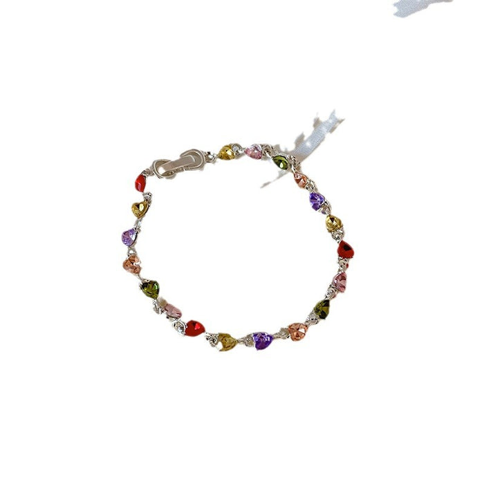 Wholesale Colorful Zircon Love Bracelet with Light Luxury and Fashionable Micro Inlaid Zircon Hand Accessories