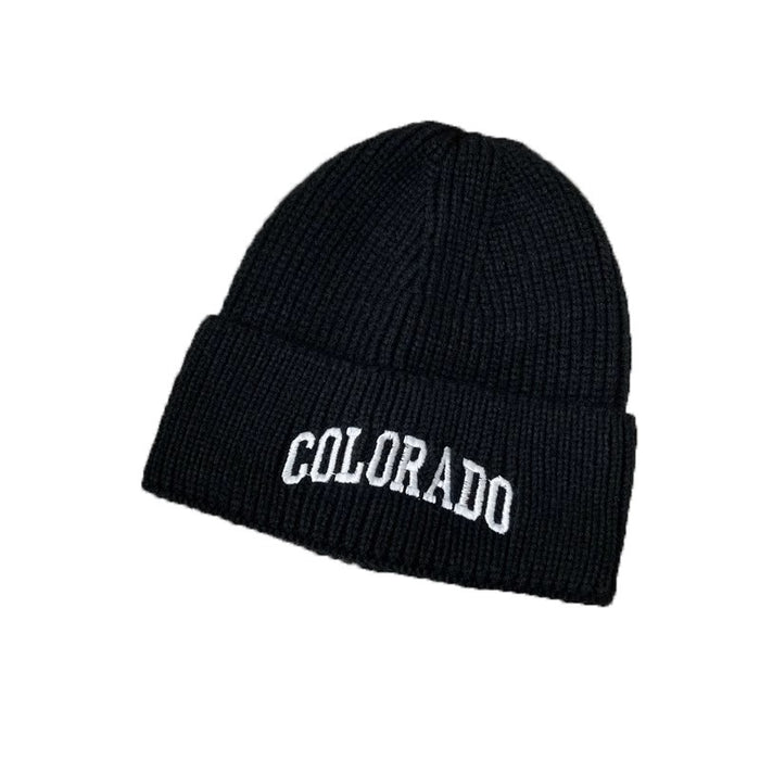 Wholesale White woolen hat, versatile letter knitted hat for students, warm and cold hat for men
