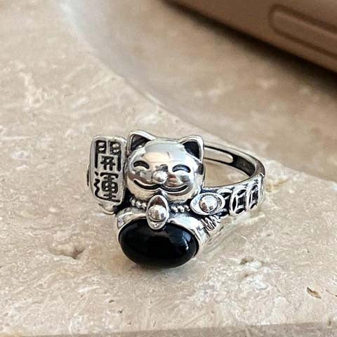 Wholesale Small niche coin ring, female fashion personality design ring, light luxury, versatile, high-end, open mouth food ring