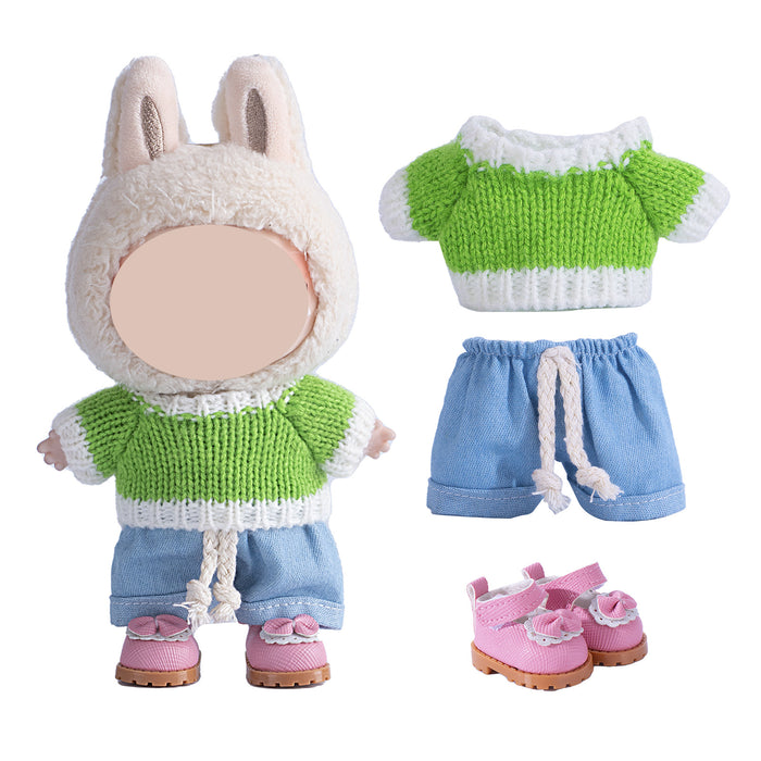 Wholesale Doll clothes Pendant Clothes Knitted Sweater with Jeans Replacement Shoe Keychain Vinyl Doll