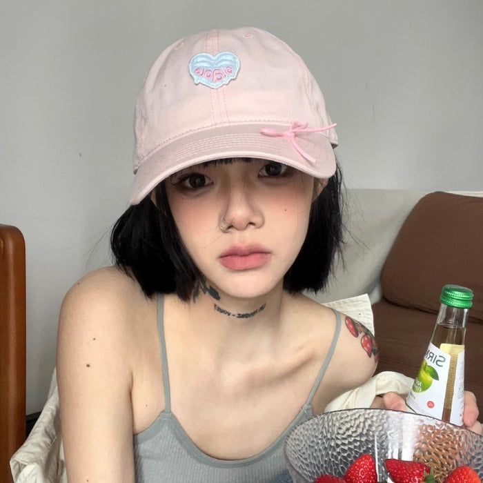 Wholesale Original Love Embroidered Duck Tongue Hat Bow Baseball Hat
