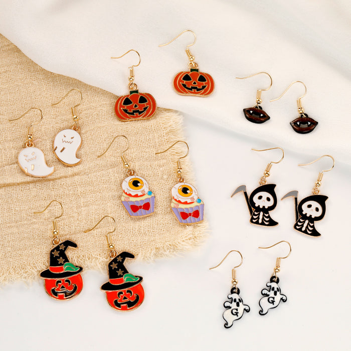 Wholesale   Earrings Temu Popular Devil Pumpkin Bat Holiday Earrings