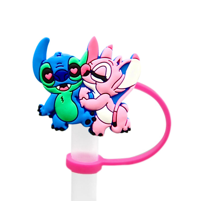 Wholesale Soft plastic straw cap, handle cup, reusable cup, straw cover, cute decorative dust cap