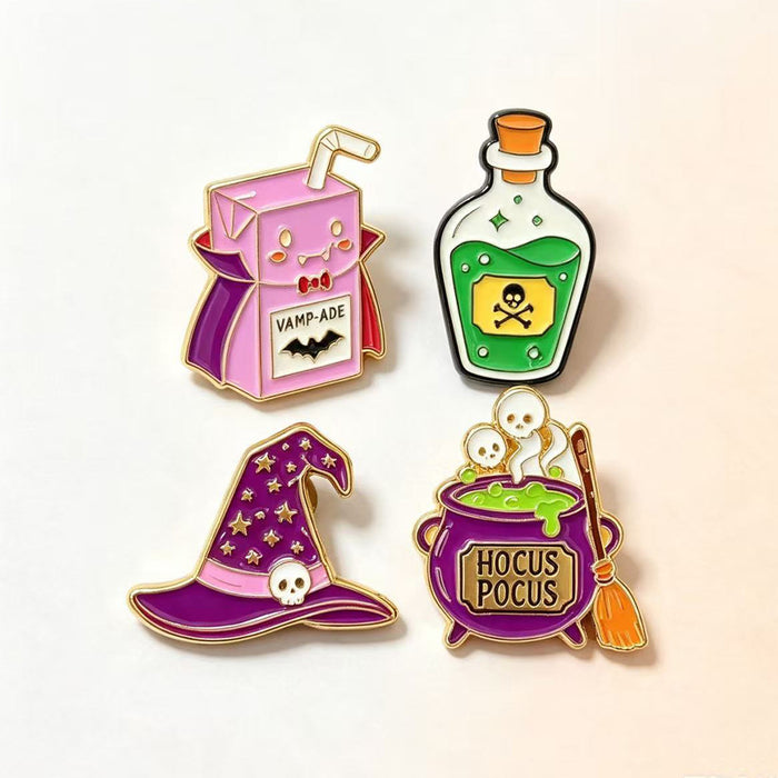Wholesale Ghost Skeleton Pumpkin Brooch Enamel Alloy Badge Pin Fashion Accessory