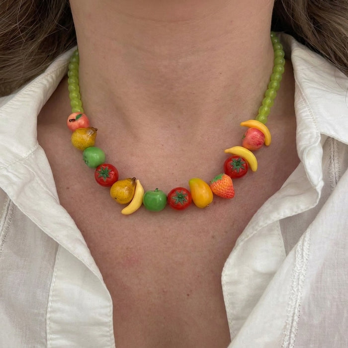 Wholesale Vintage Fruit Beaded Necklace Fashion Jewelry Accessory Gift