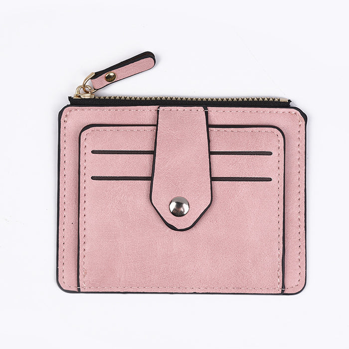 Wholesale Chic Solid Color Card Holder Wallet PU Leather Black Daily Matching Resale MOQ≥2