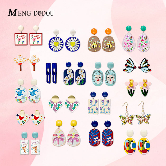 Wholesale Cartoon Acrylic Earrings JDC-ES-MDD103