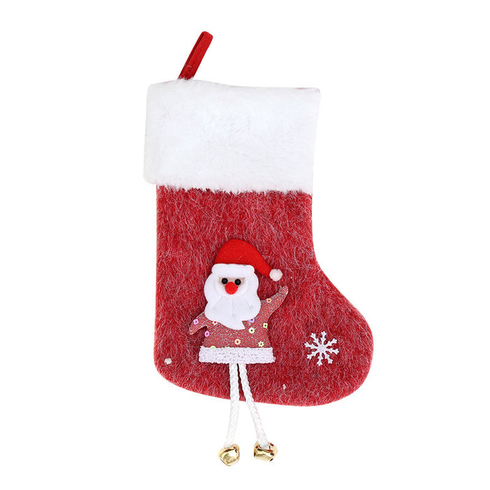 Wholesale Christmas socks Christmas candy socks cartoon with legs fireplace pendant Christmas decoration party layout ornaments