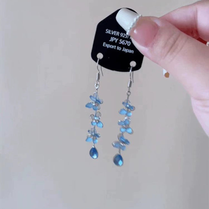 Wholesale Flower tassel earrings with retro temperament, high-end feel, niche design, earrings