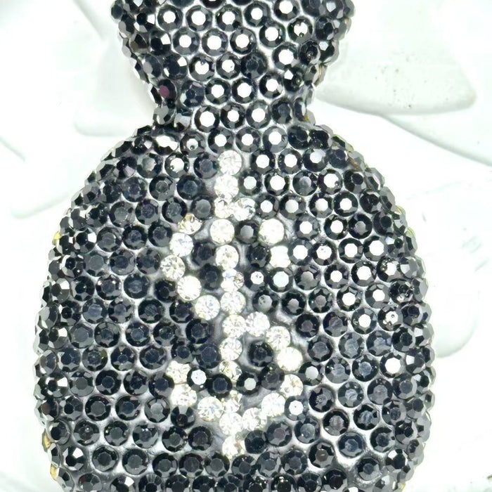 Wholesale New Diamond Inlaid Money Bag Keychain Accessories Car Pendant Diamond Inlaid Apple shaped Jewelry Accessories DIY Jewelry