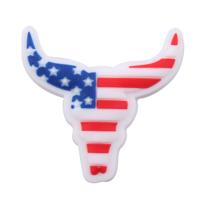 Wholesale of 3PCS/PACK American Independence Day Silicone Beads JDC-BDS-BaoQin025