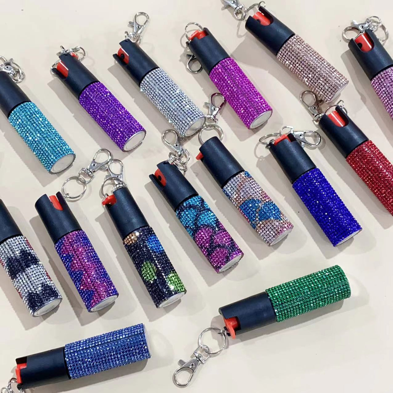 Wholesale Plastic Diamond Inlaid Portable Press Type Keychain JDC-KC ...