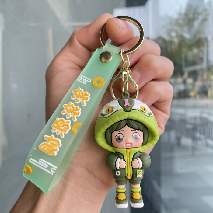 Wholesale Couple keychain, handbag pendant, car keychain, doll machine, small gift