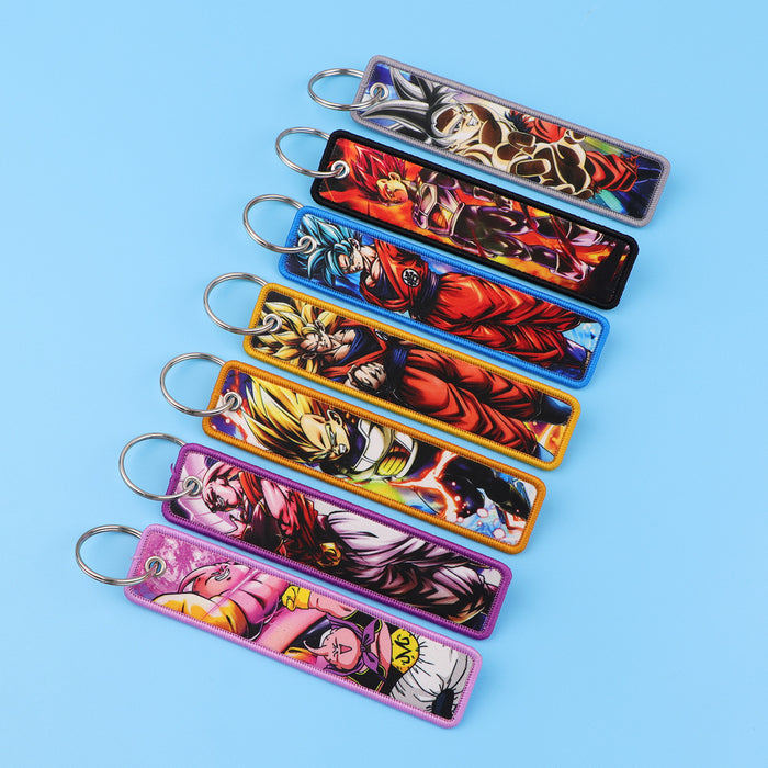 Wholesale  Woven Label Keychain Cartoon Pendant Woven Fabric Cartoon Accessory