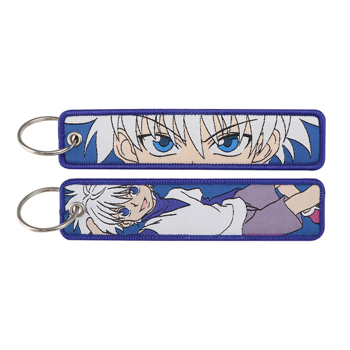 Wholesale Cartoon  Anime Woven Label Keychain Lanyard Woven Fabric
