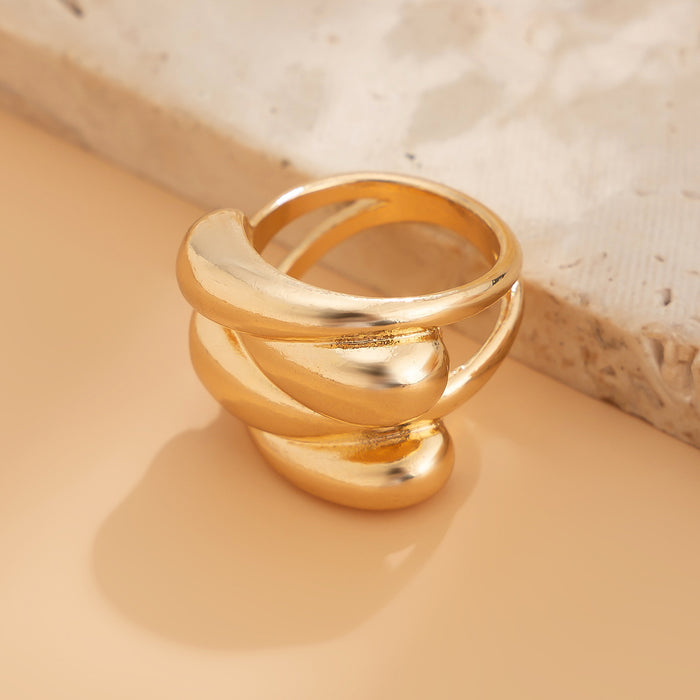 Wholesale  jewelry exaggerated style geometric bracelet personality simple concave-convex ring