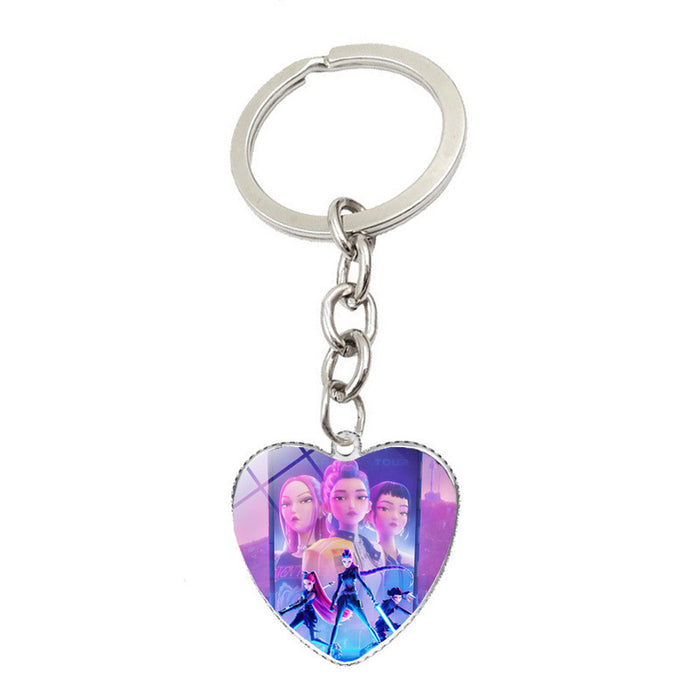 Wholesale Cartoon Anime Merchandise Heart-Shaped Pendant Keychain