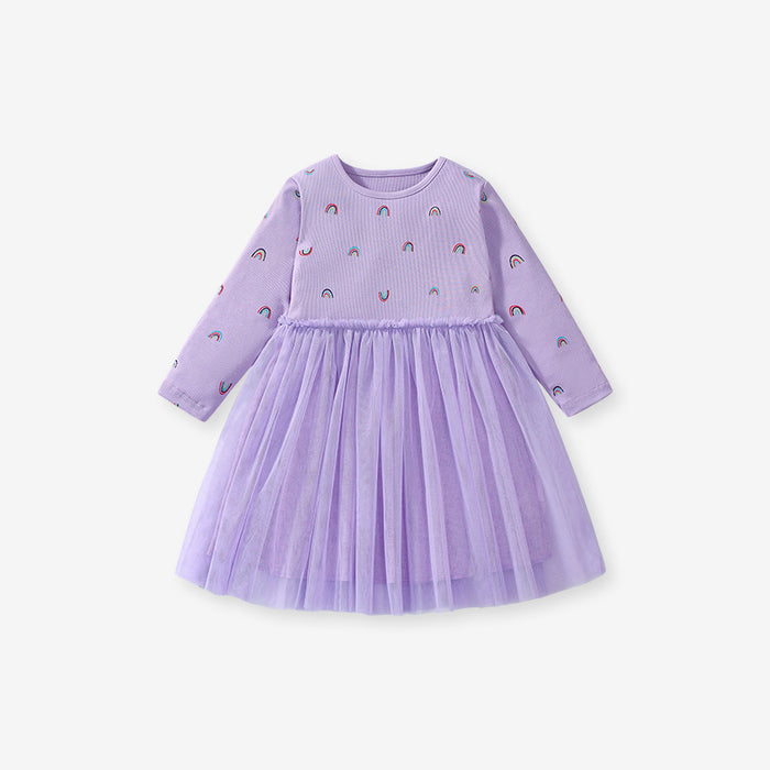 Wholesale Long Sleeve Mesh Cute Children's Dress JDC-CTS-BST017