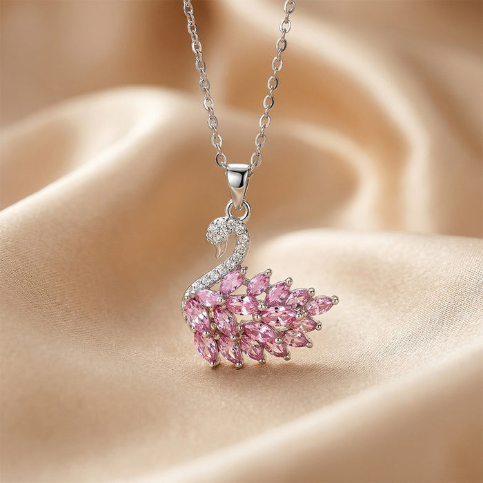 Wholesale Chic Necklace Titanium Steel Gold Plated Zircon Pendant Jewelry Accessory MOQ≥2