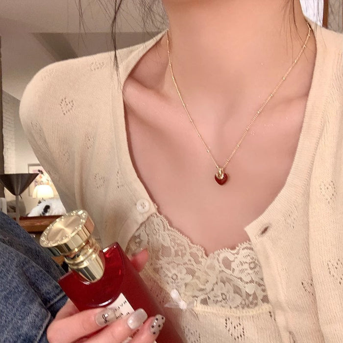 Wholesale  Red Necklace Women's  Elegant Clavicle Chain Love Accessories