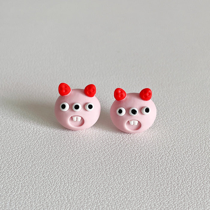 Wholesale Resin Earrings Cute Cartoon Big Eyes JDC-ES-Wenhua002