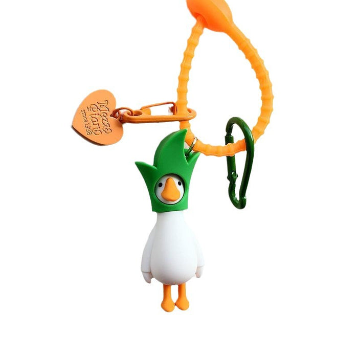 Wholesale   jewelry cartoon silicone keychain flower chicken pendant women's bag pendant