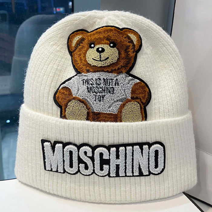 Wholesale Cute Bear Cartoon Acrylic Knitted Wool Hat JDC-FH-Kamie002