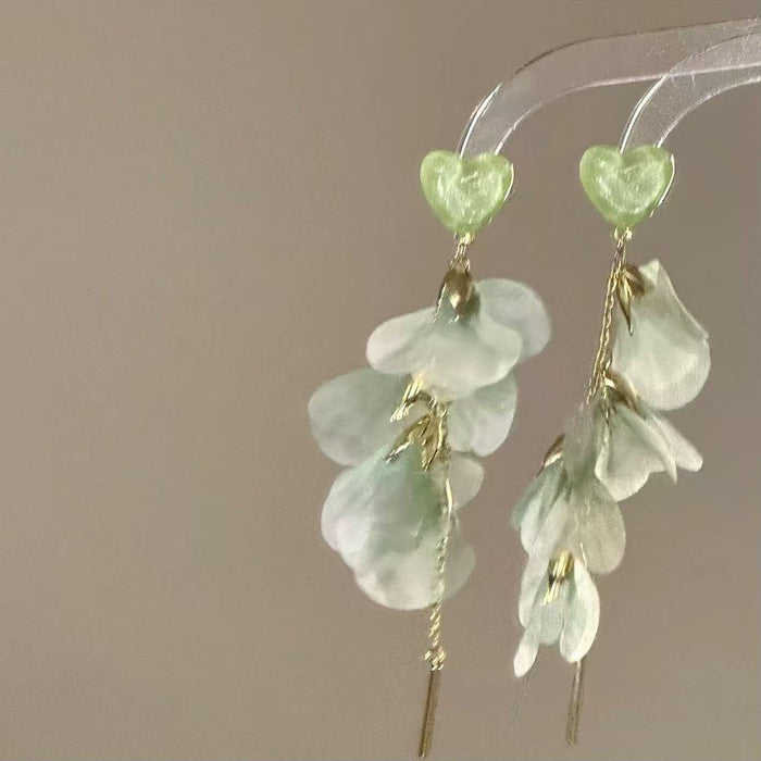 Wholesale Mesh flower earrings Tassel earrings for women
