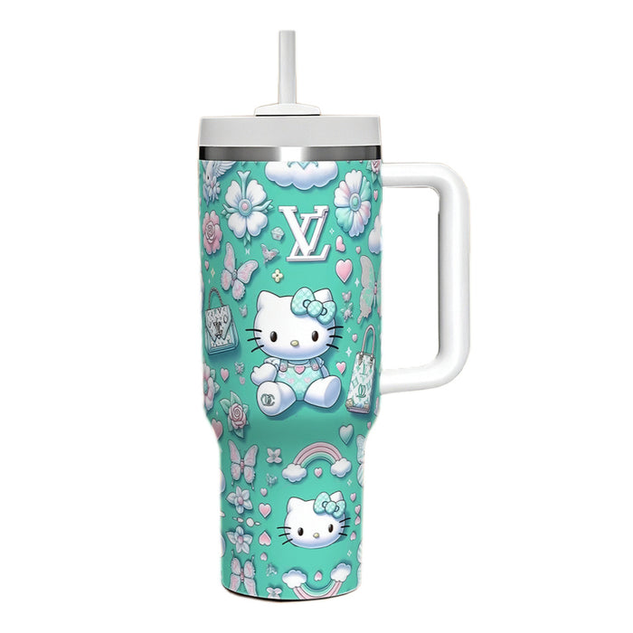 Wholesale 40oz Large Capacity Kitten Big Mac Ice Cup Double-layer Vacuum Car Cup