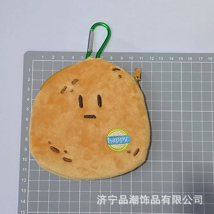 Wholesale Cartoon Toast Bread Burger Coin Purse Plush Fruit Capybara Pendant Coin Storage Bag