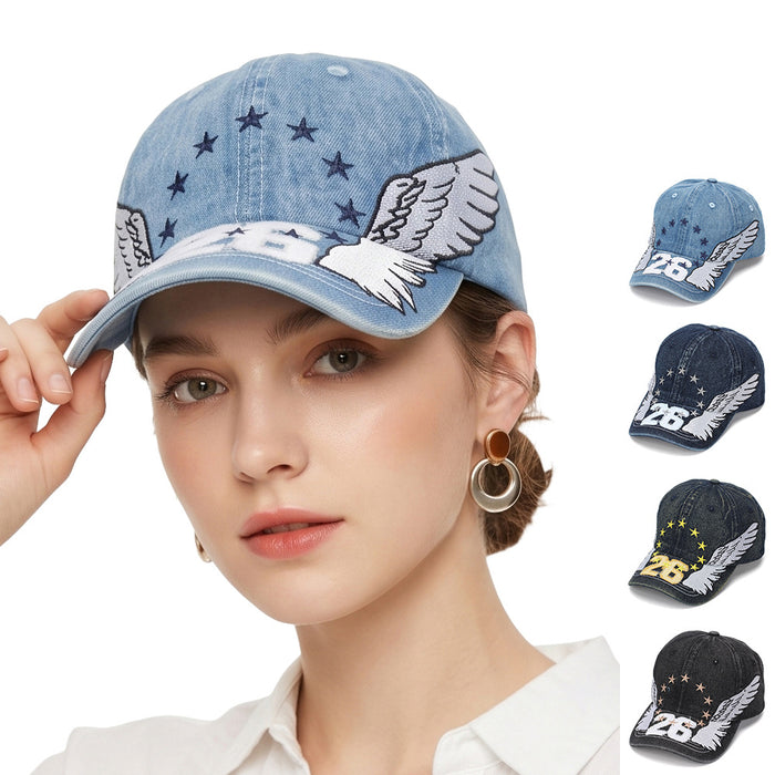 Wholesale Boutique Cowboy Baseball Cap with Wing Embroidery and Sun Protection